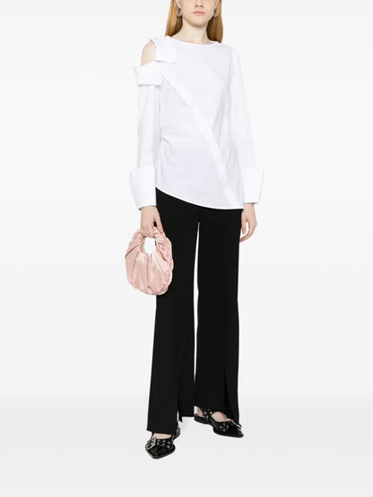 Asymmetric Long-Sleeve Poplin Shirt