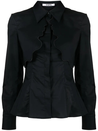 Scallop-Edge Poplin Shirt