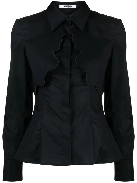 Scallop-Edge Poplin Shirt