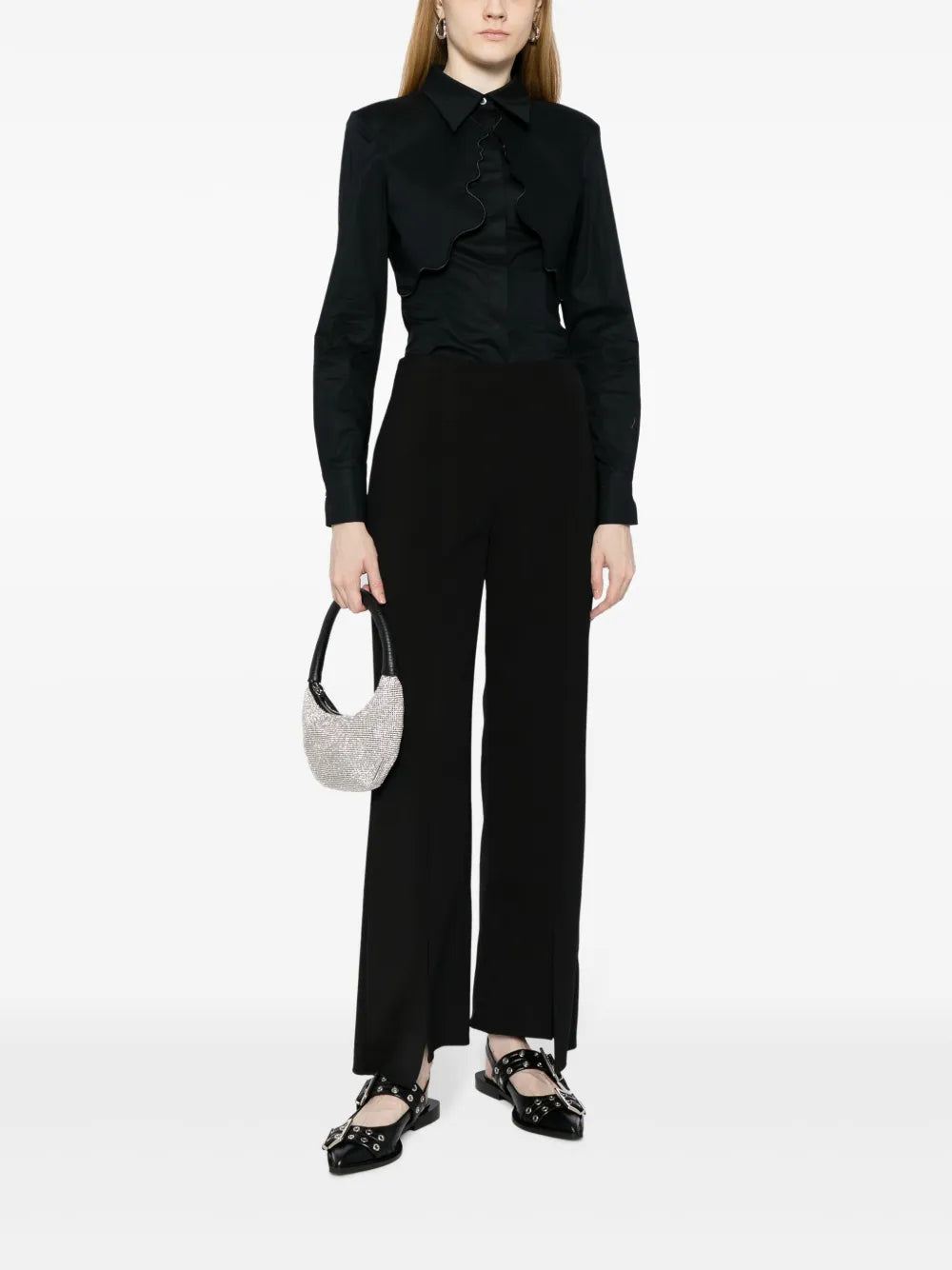 Scallop-Edge Poplin Shirt