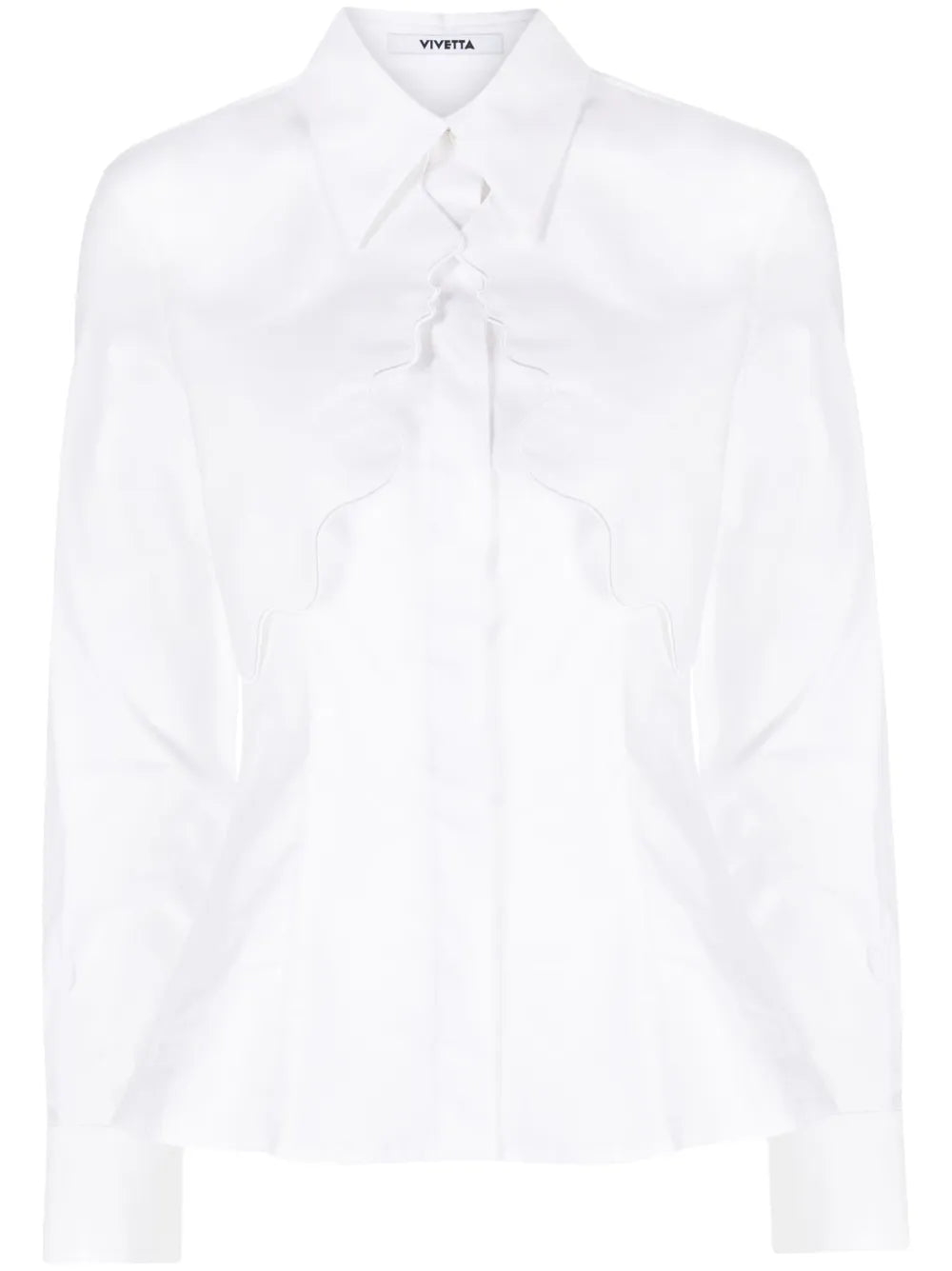 Scallop-Edge Poplin Shirt