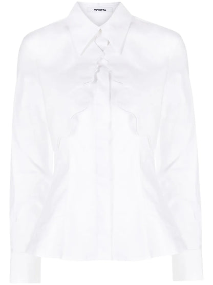 Scallop-Edge Poplin Shirt
