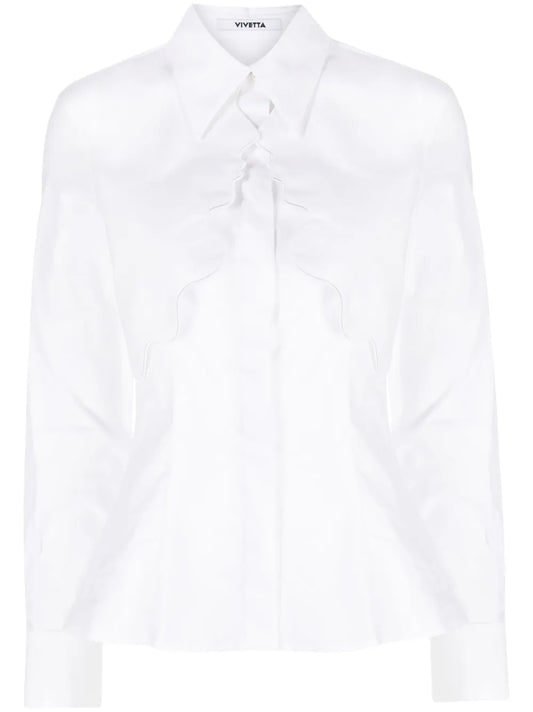 Scallop-Edge Poplin Shirt
