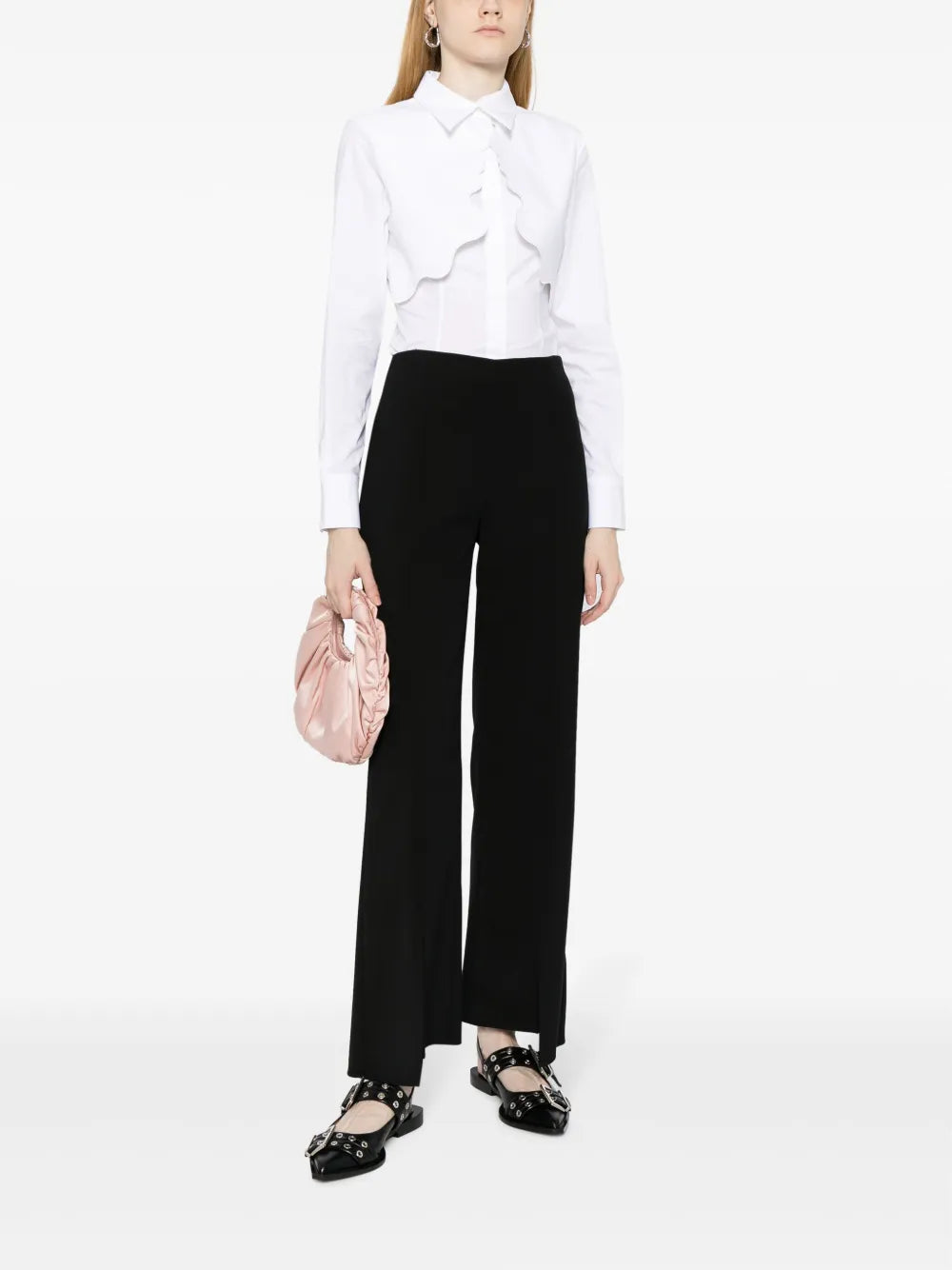 Scallop-Edge Poplin Shirt