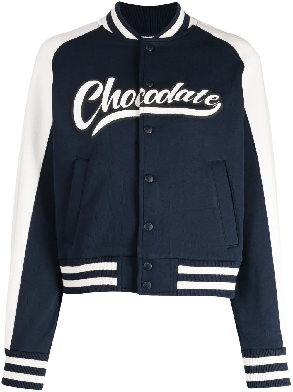 Logo-Print Stripe-Trim Bomber Jacket