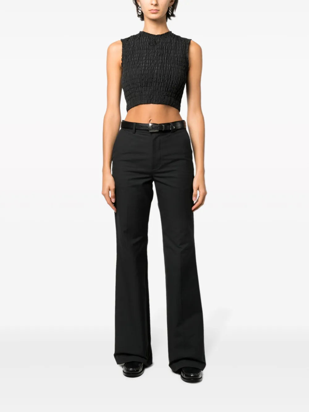 Smock-Detail Crop Top