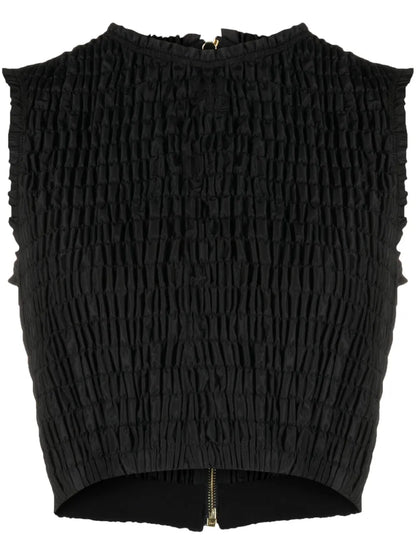 Smock-Detail Crop Top