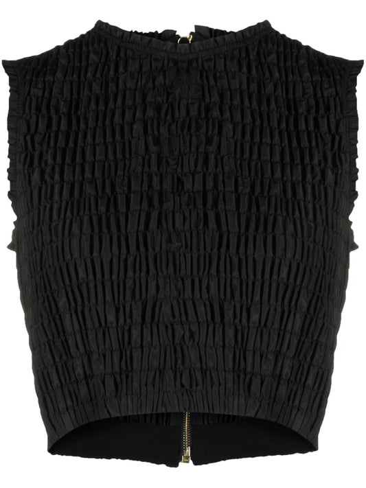 Smock-Detail Crop Top