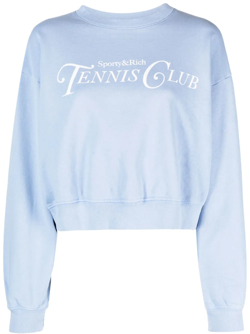 Slogan-Print Cropped Sweatshirt