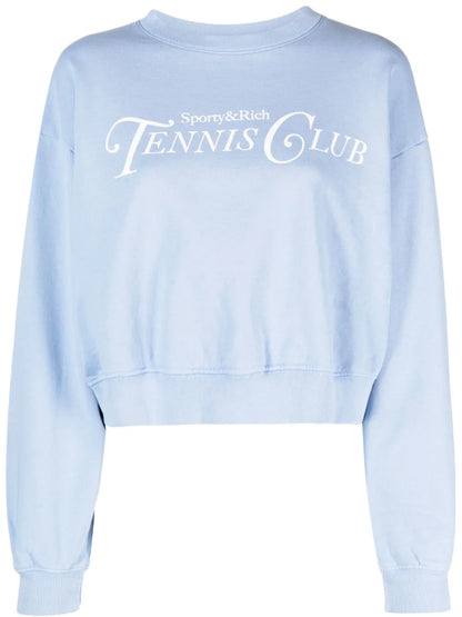 Slogan-Print Cropped Sweatshirt