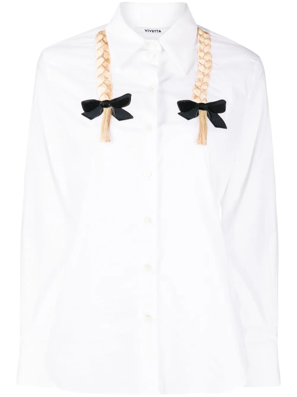 Motif-Embroidered Poplin Shirt