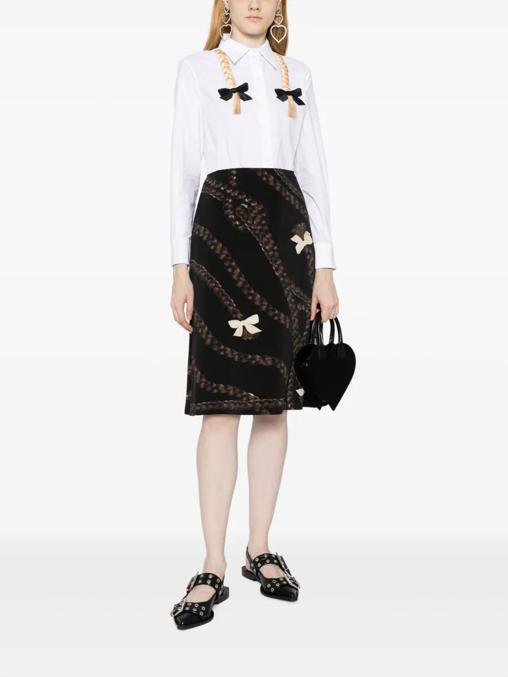 Motif-Embroidered Poplin Shirt