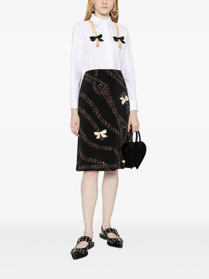 Motif-Embroidered Poplin Shirt