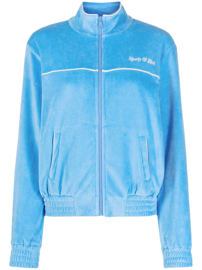 Towelling-Finish Logo-Embroidered Jacket