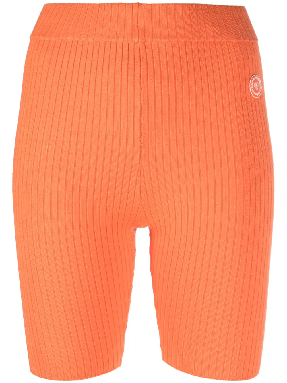 Logo-Patch Ribbed-Knit Biker Shorts