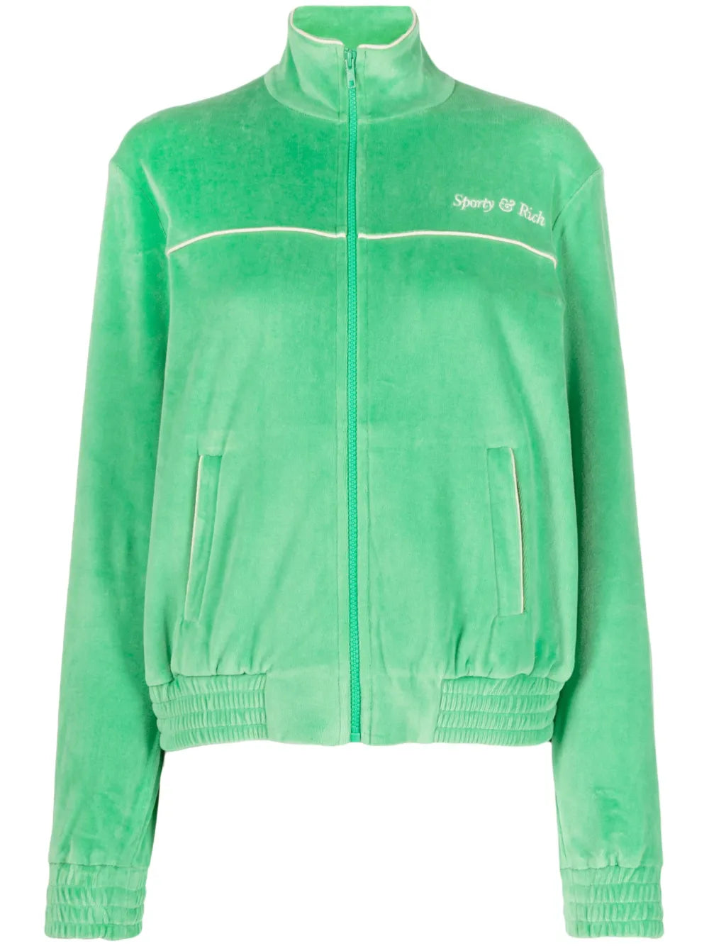 Towelling-Finish Embroidered-Logo Jacket