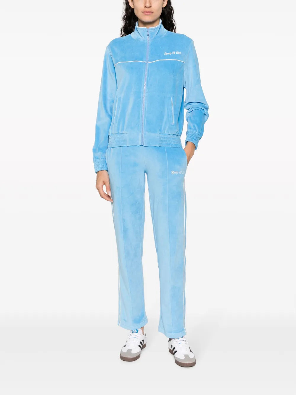 Towelling-Finish Logo-Embroidered Track Pants