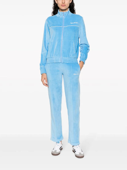 Towelling-Finish Logo-Embroidered Track Pants