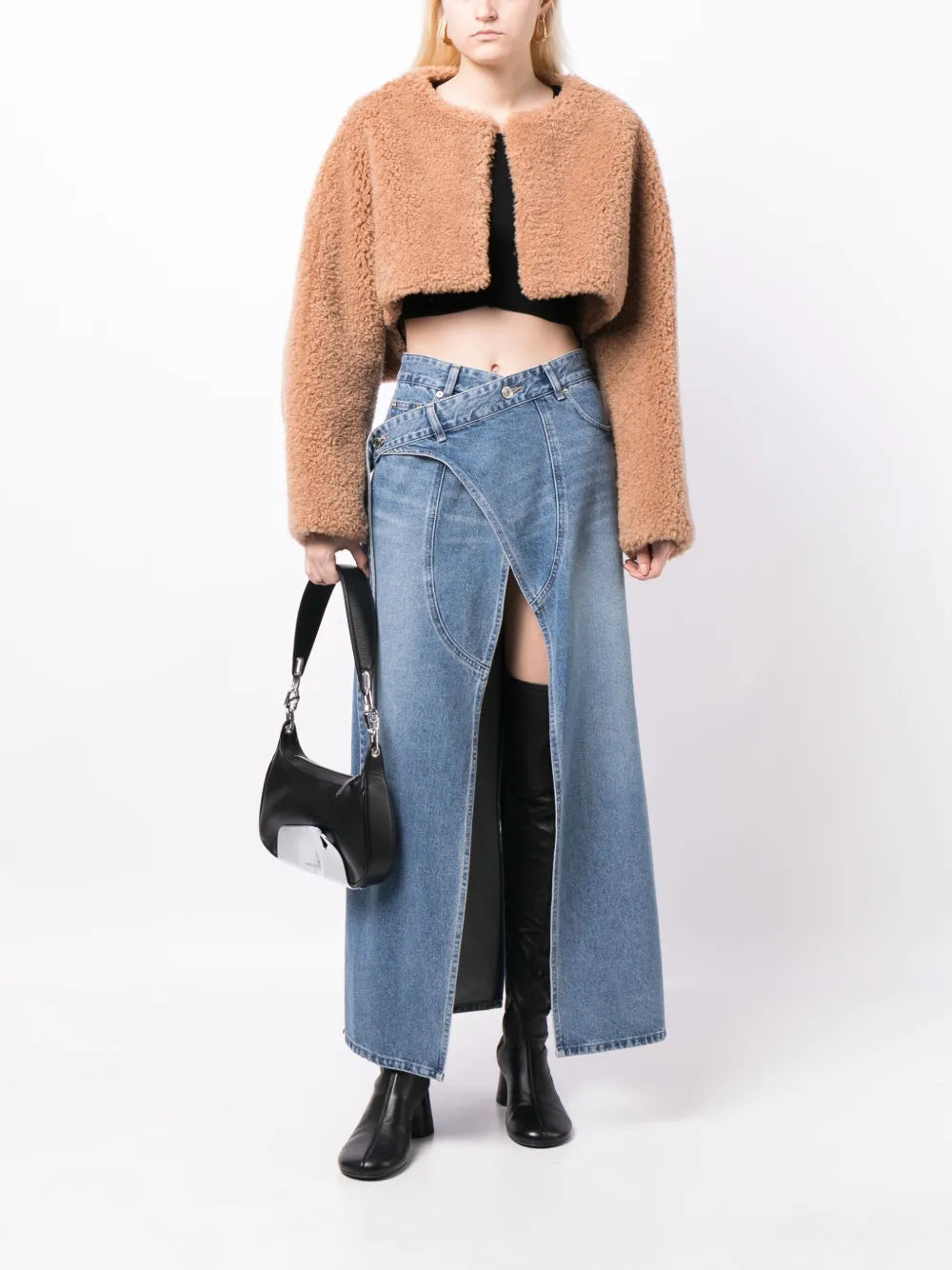 Round-Neck Shearling Jacket