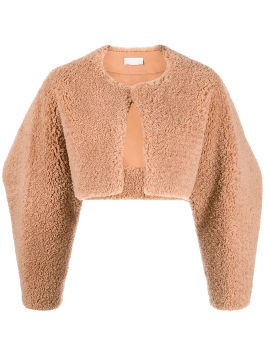 Round-Neck Shearling Jacket