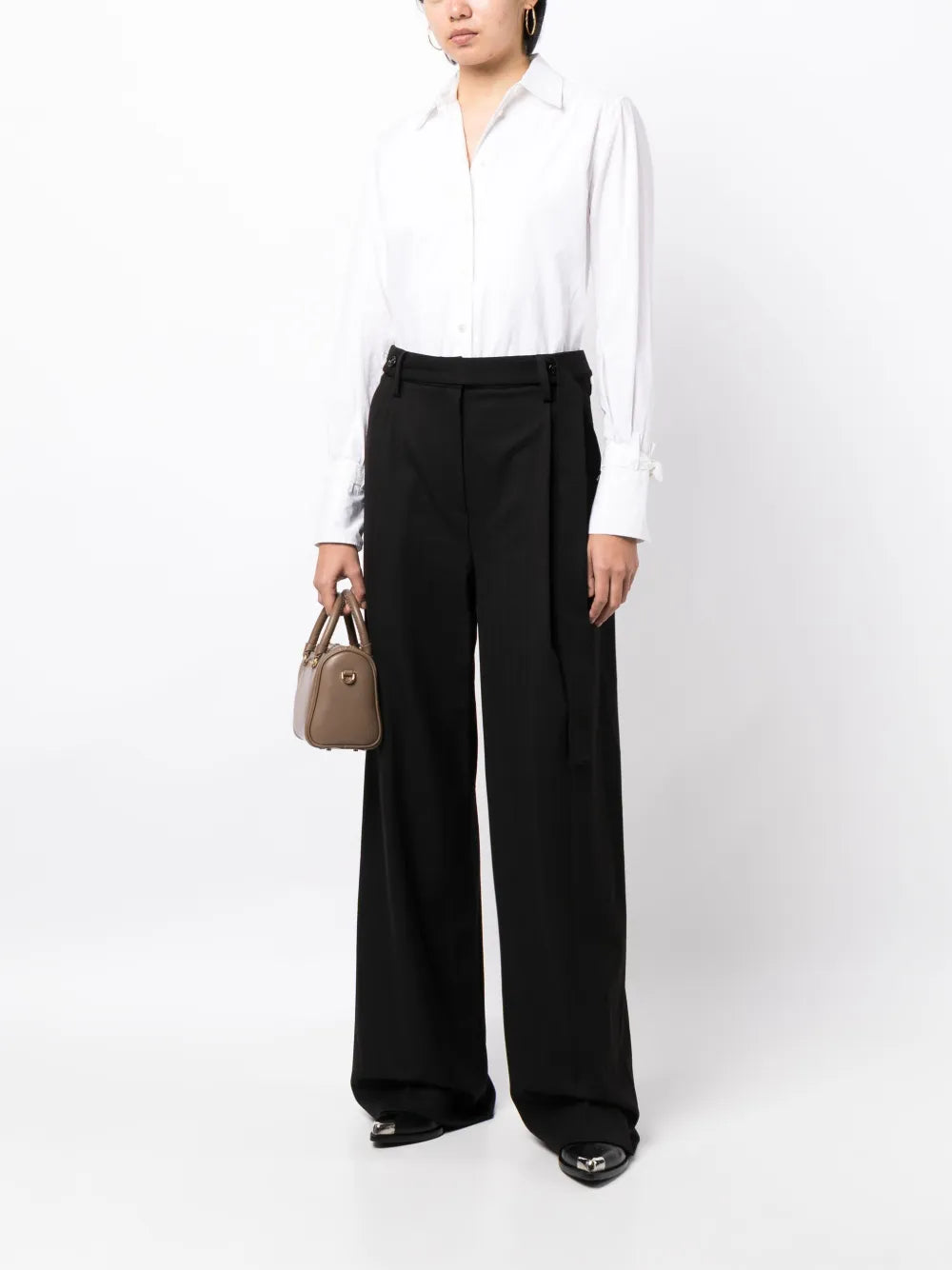 Logo-Charm Pleat-Detailing Trousers