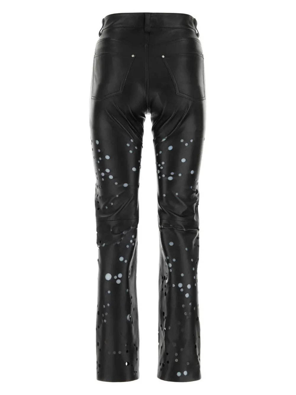 Laser-Cut Leather Trousers