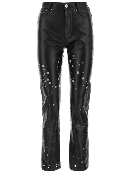 Laser-Cut Leather Trousers