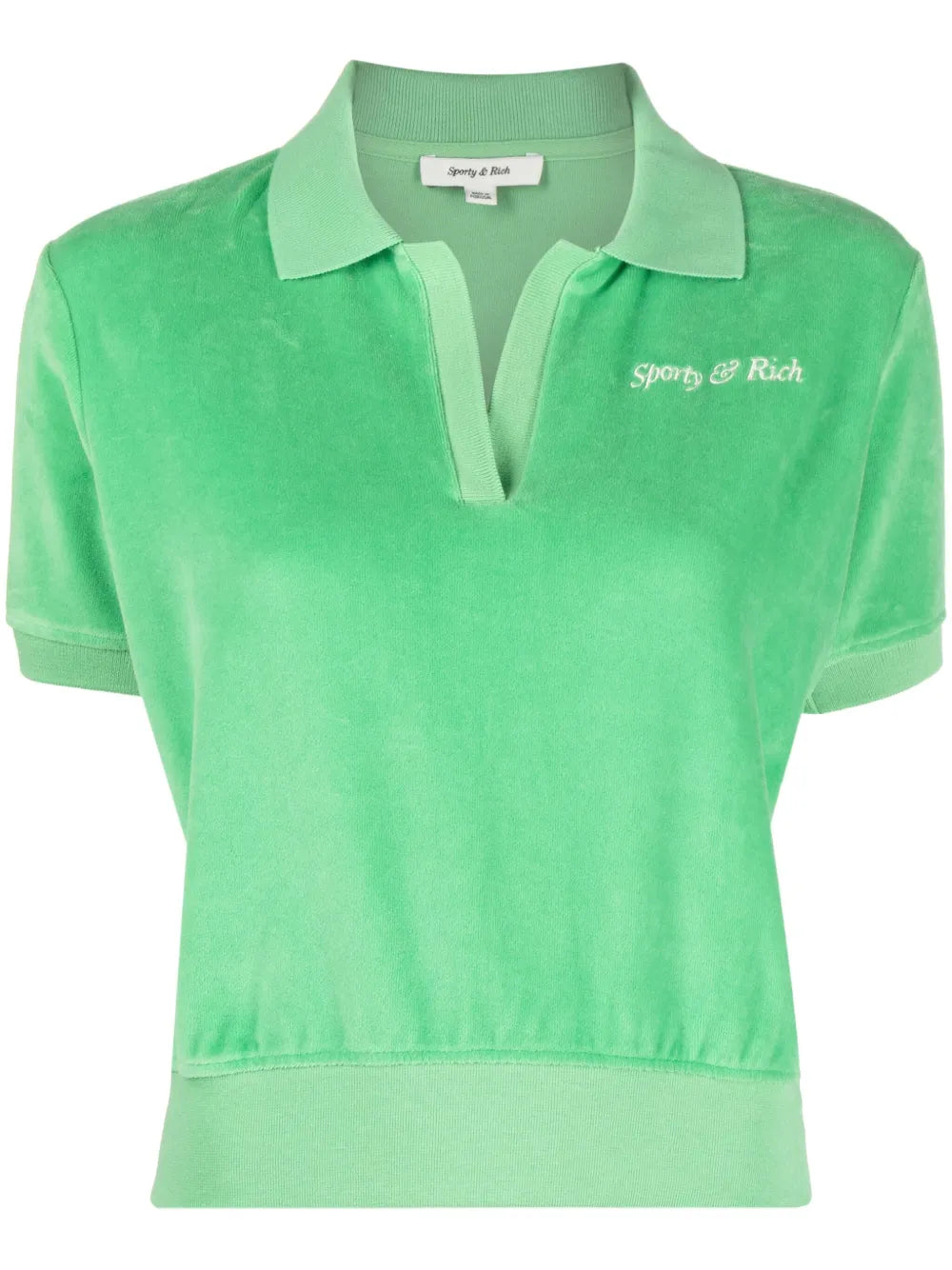 Towelling-Finish Logo-Embroidered Polo Shirt