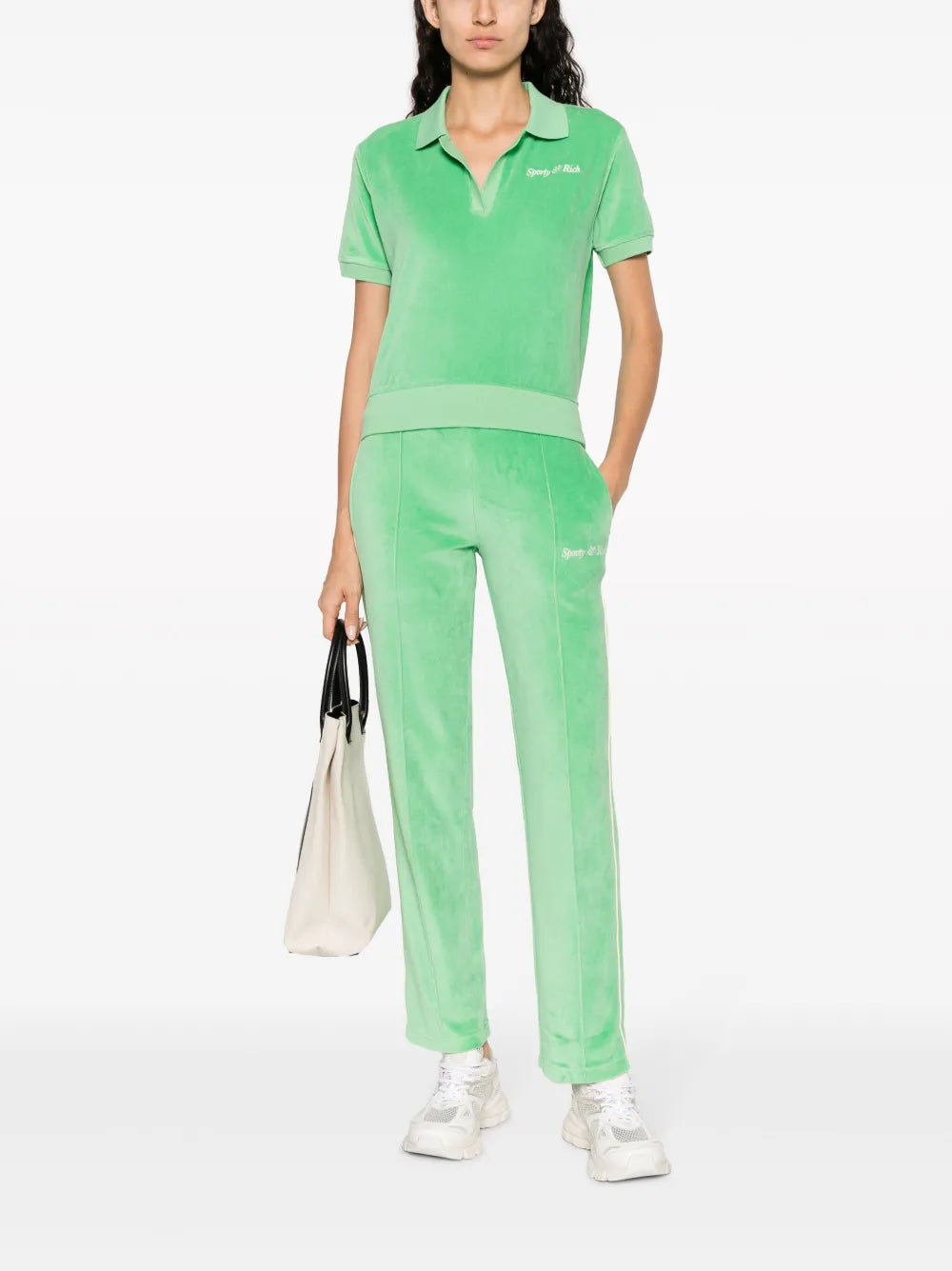 Towelling-Finish Logo-Embroidered Polo Shirt