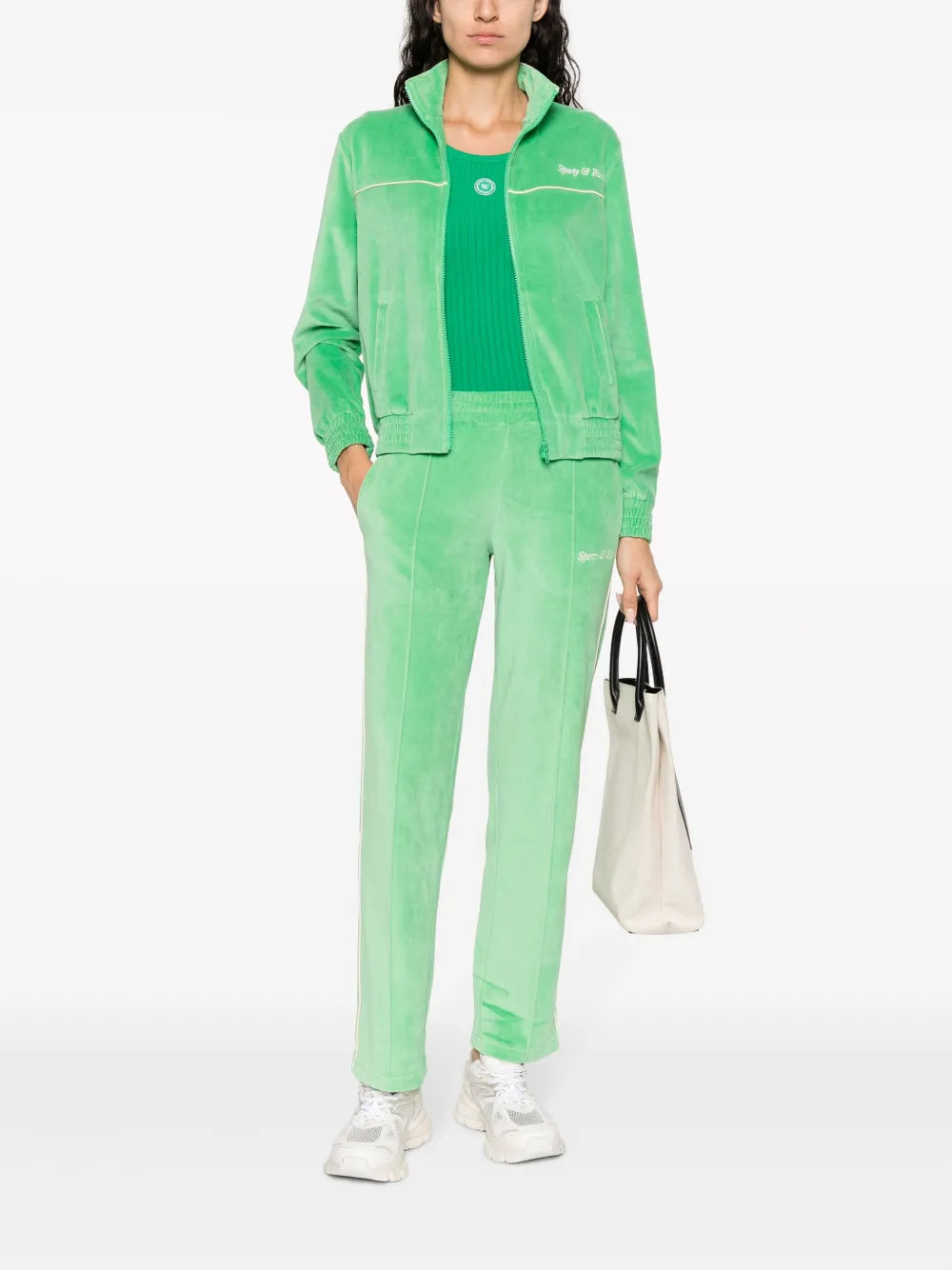 Towelling-Finish Logo-Embroidered Track Pants