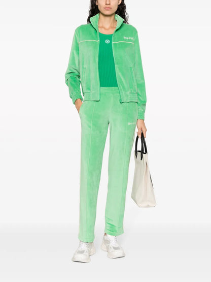 Towelling-Finish Logo-Embroidered Track Pants
