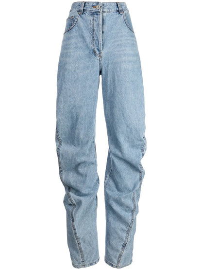 Logo-Patch Cotton Flared Jeans
