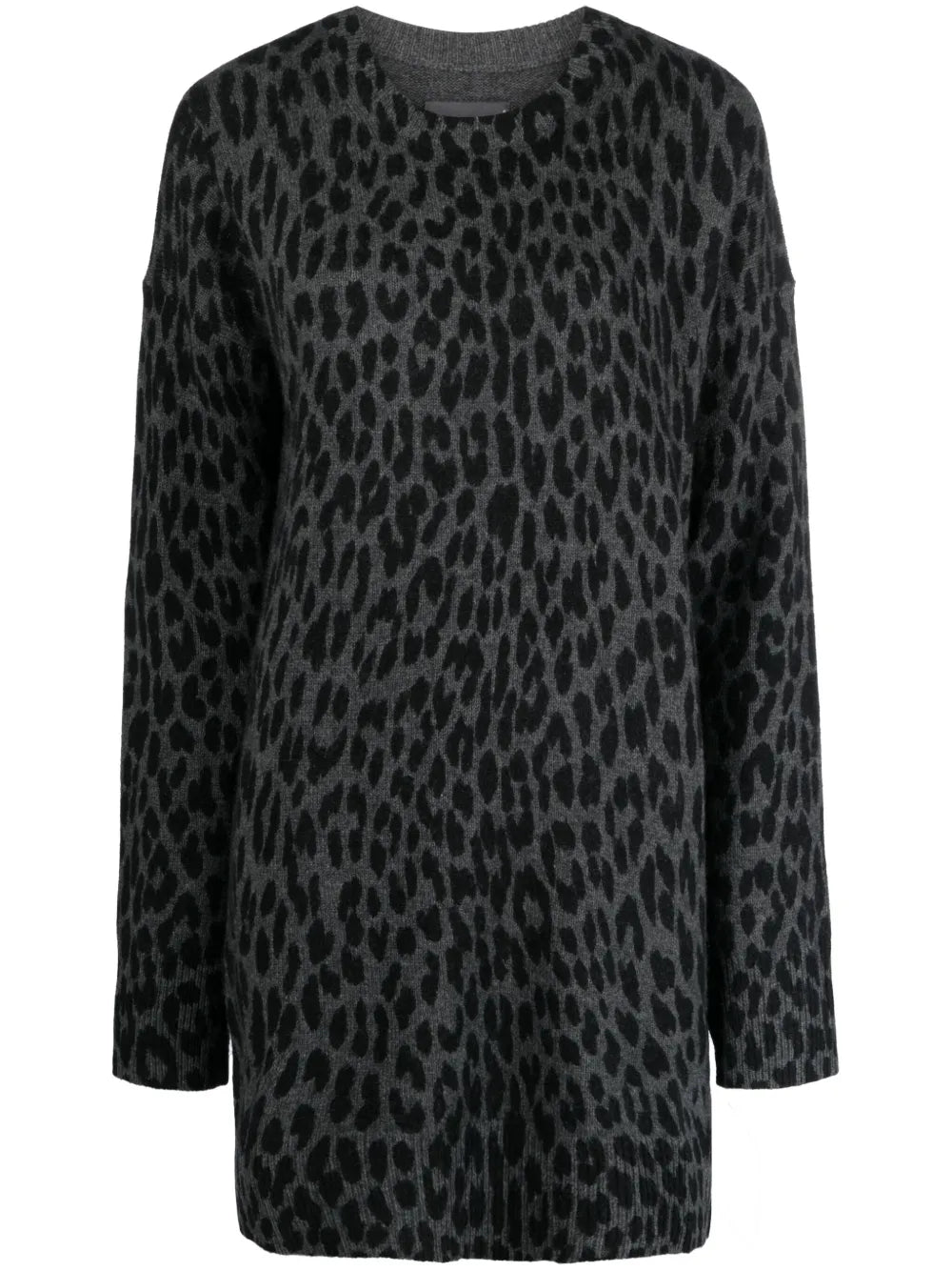 Leopard-Print Cashmere Dress