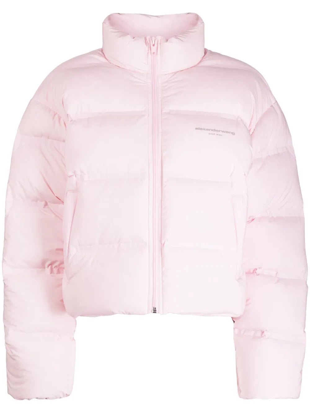 Reflective-Logo Cropped Puffer Jacket