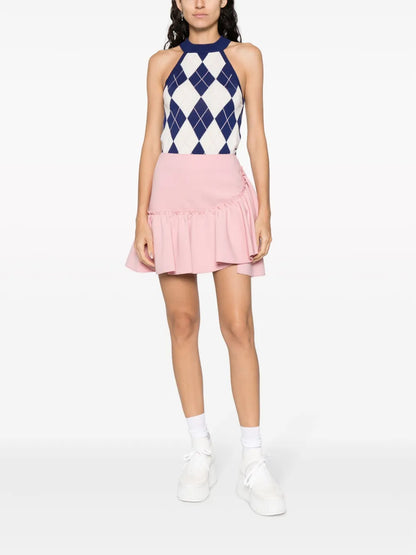 Ruffled-Trim High-Waisted Miniskirt