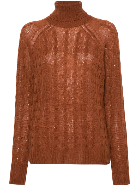 Pegaso-Motif Cable-Knit Jumper