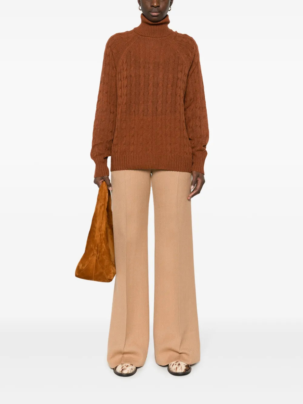 Pegaso-Motif Cable-Knit Jumper