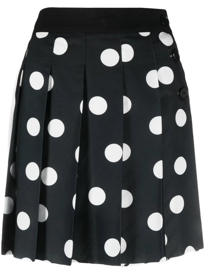 Polka Dot Pleated Mini Skirt