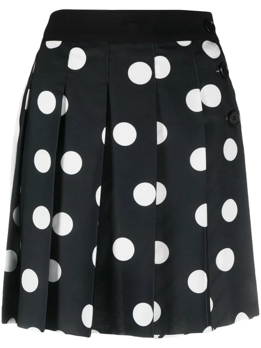 Polka Dot Pleated Mini Skirt