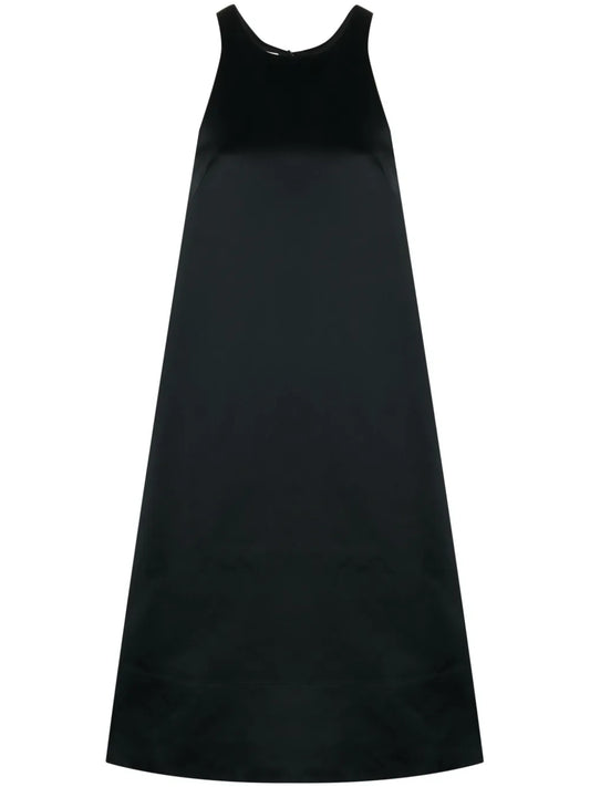 A-Line Round-Neck Midi Dress