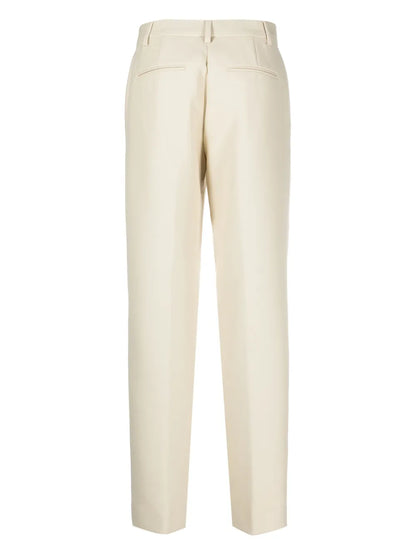 Satin-Finish Tailored Trousers