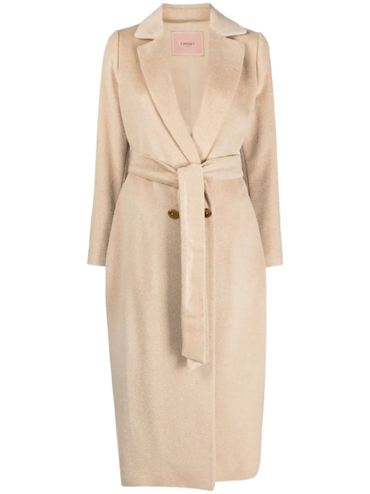 Double-Breasted Belted Midi Coat