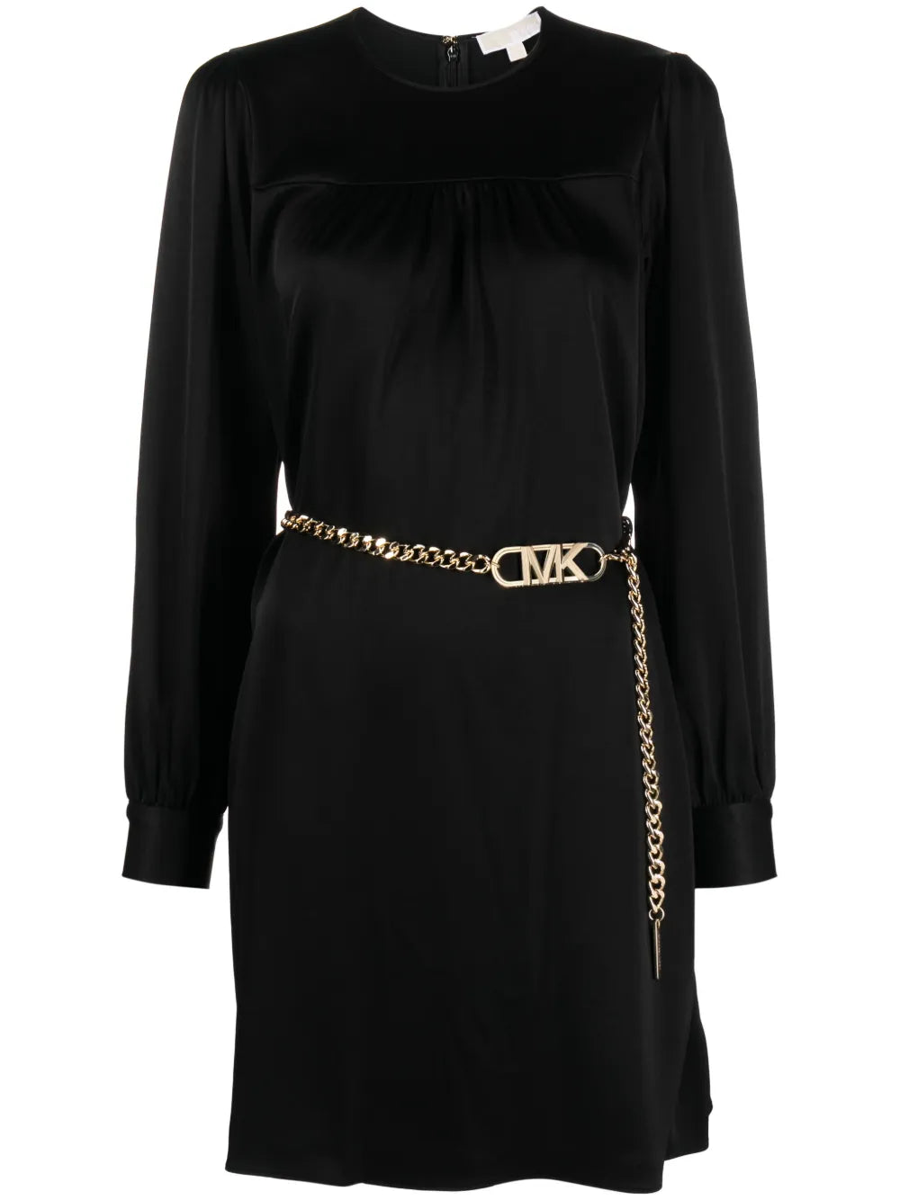 Belted Satin-Finish Minidress