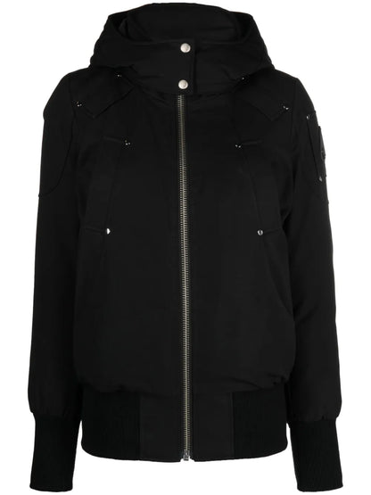 Ballistic High-Neck Studded Hooded Jacket