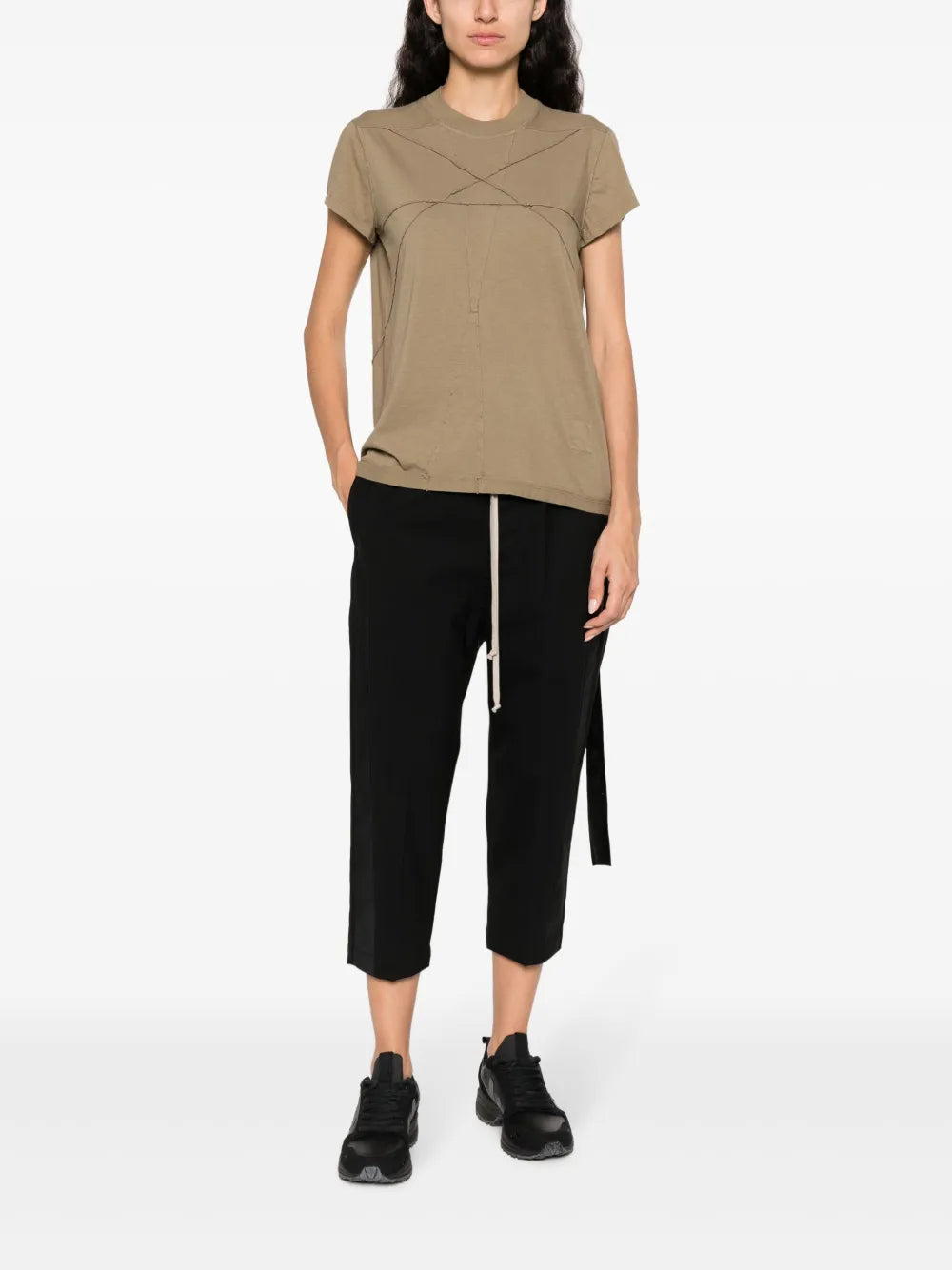 Side-Stripe Cropped Trousers