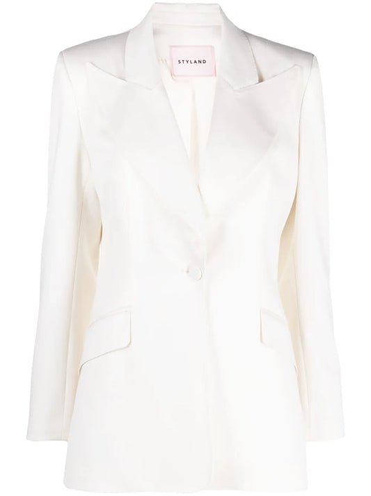 Wide Peak-Lapel Slim-Cut Blazer
