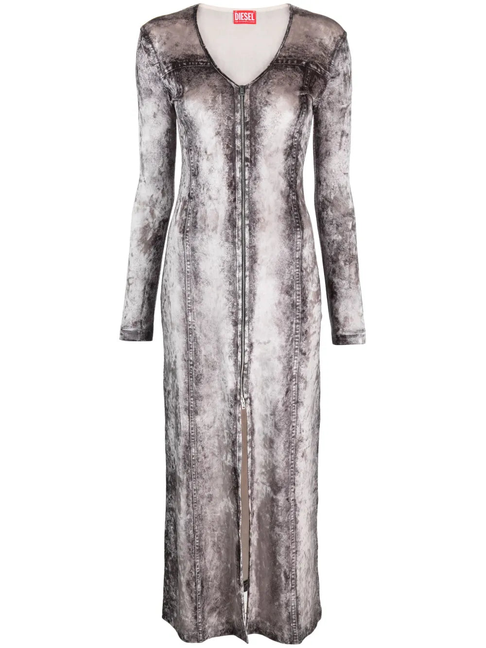 Photograph-Print V-Neck Dress