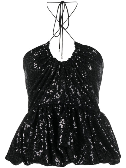 Sequined Halterneck Blouse