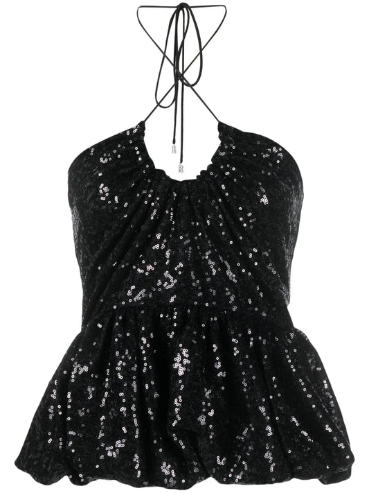 Sequined Halterneck Blouse