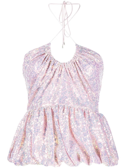 Sequined Halterneck Top